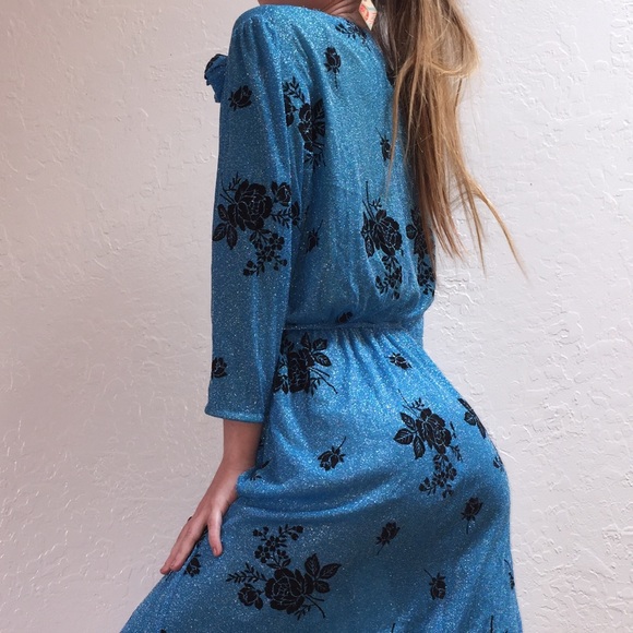 🚫sold🚫VINTAGE 80’s ROSE DRESS🌹 - Picture 3 of 7